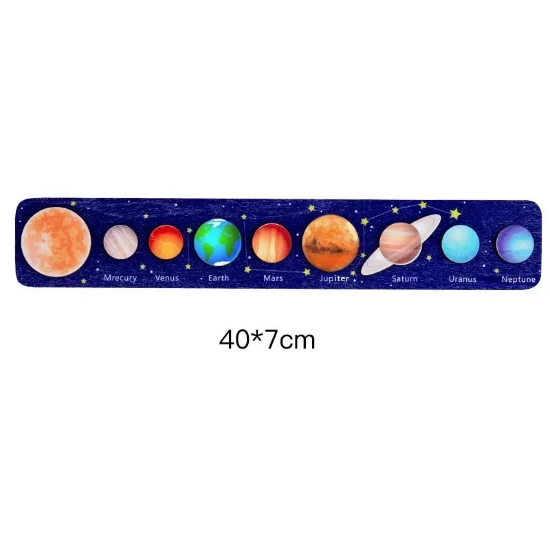 OrbitQuest™ Movable Wooden Solar System Puzzle – STEM Brain Teaser for Kids