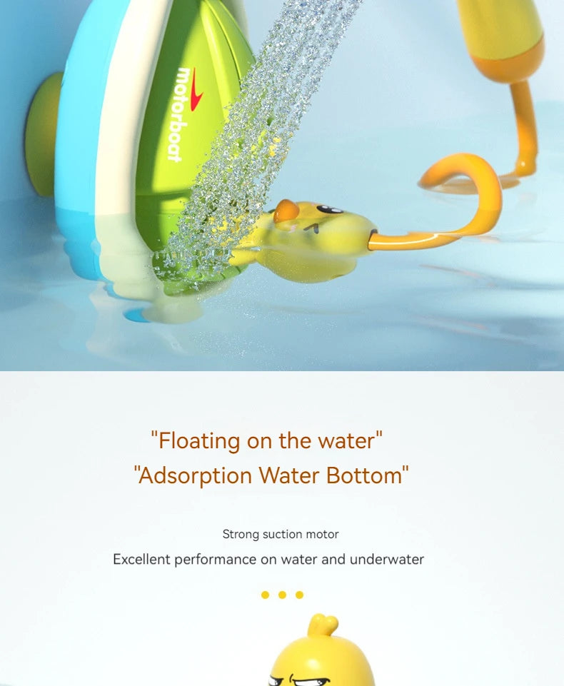 Cute Duck Bathtub Toy Set – Floating Bath Toys for Babies & Toddlers (Ages 6 Months+)