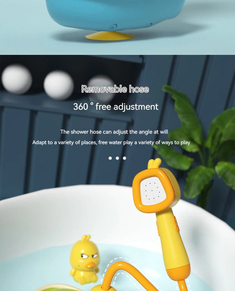 Cute Duck Bathtub Toy Set – Floating Bath Toys for Babies & Toddlers (Ages 6 Months+)