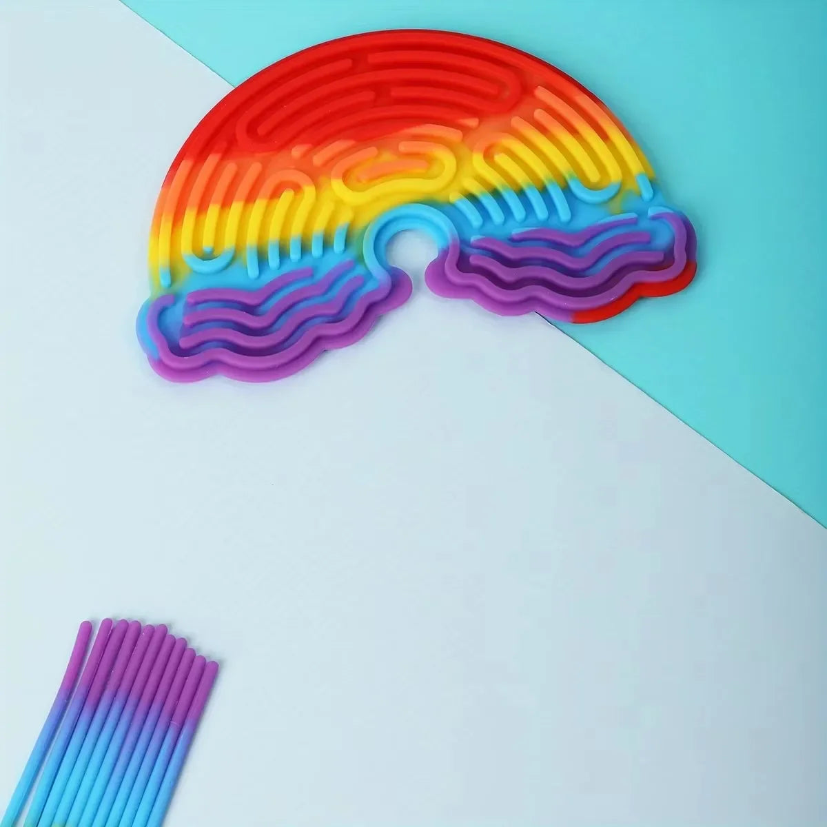 CalmiPop™ Sensory Activity Board with Ridges – Silicone Tube Fidget Toy for Autism & ADHD