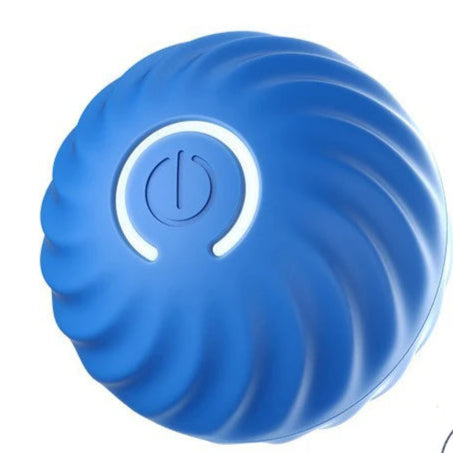 Motion-activated dog ball toy with LED light for canine stimulation