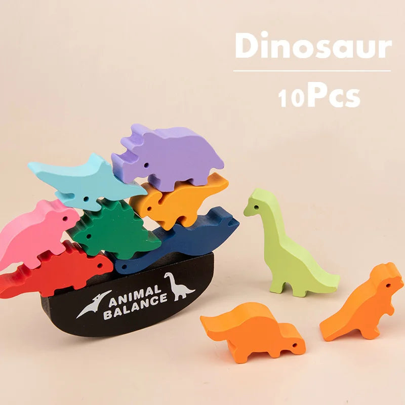 rainbow wooden stacking balance toy