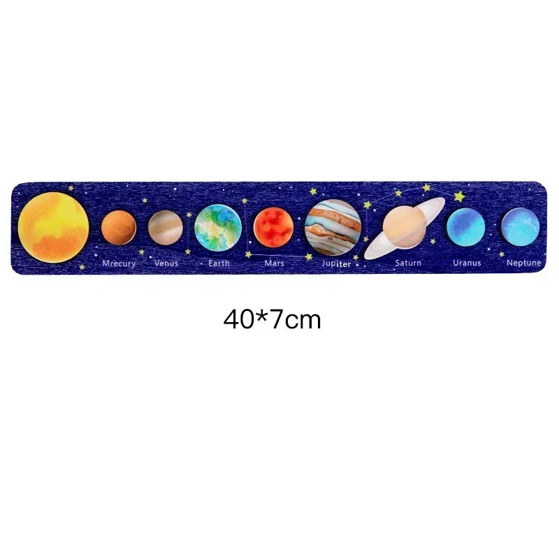 OrbitQuest™ Movable Wooden Solar System Puzzle – STEM Brain Teaser for Kids