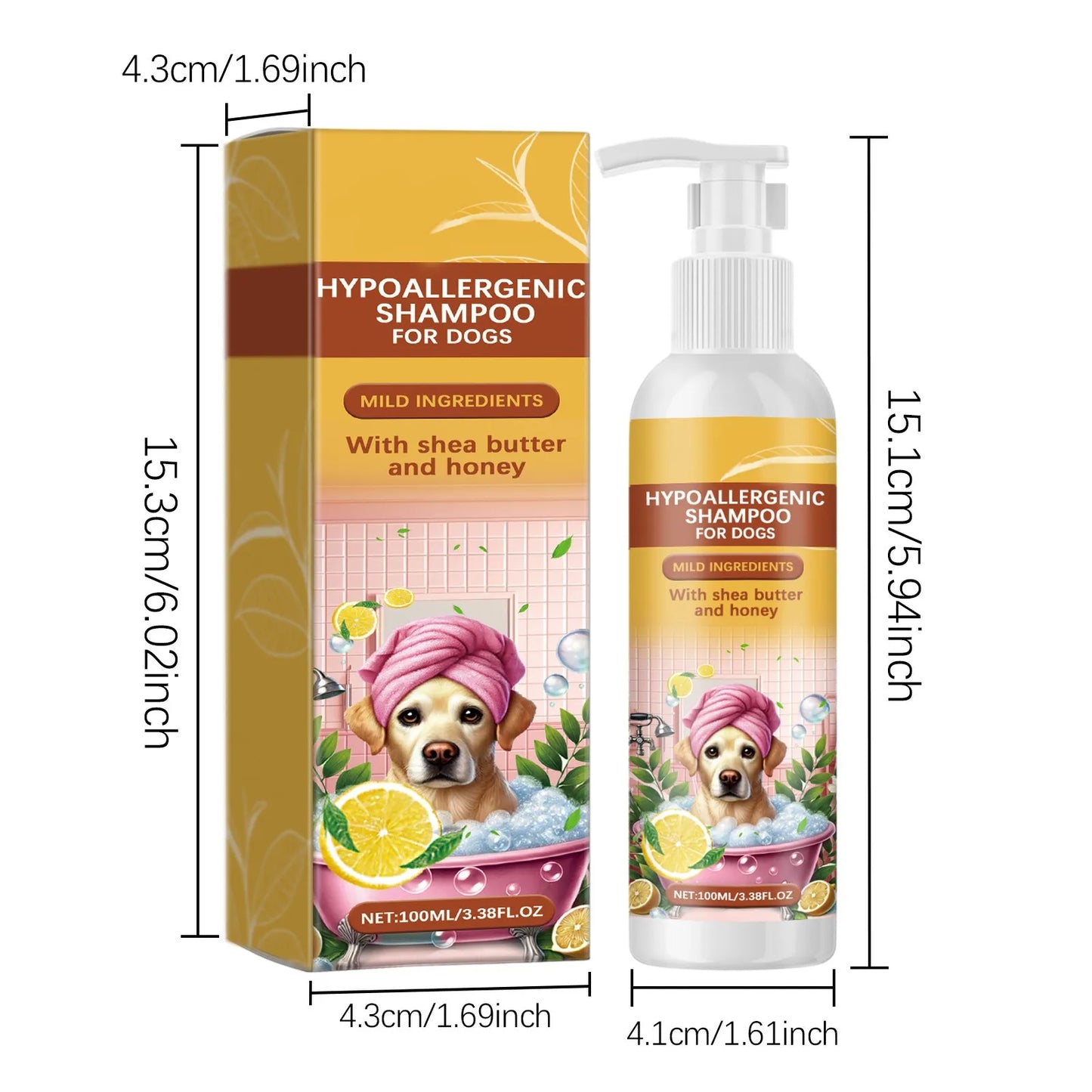 Anxiety relief dog shampoo with sulfate-free formula