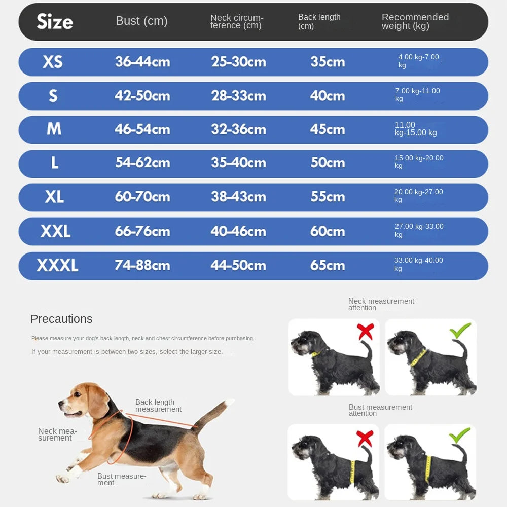 Pet anxiety vest for dogs and cat sizes