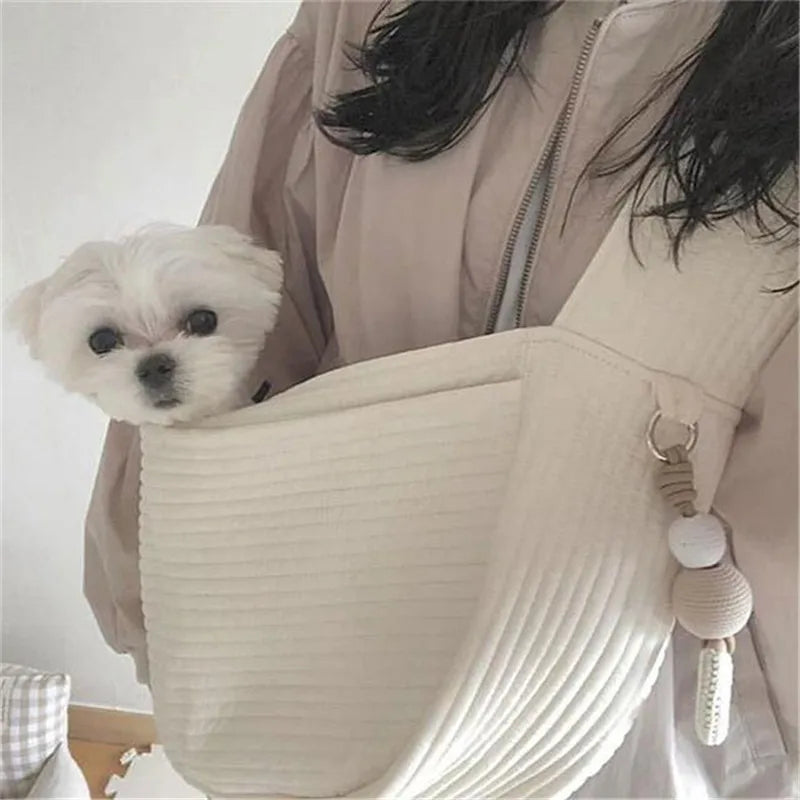 Adjustable pet sling carrier bag for cats and small dogs