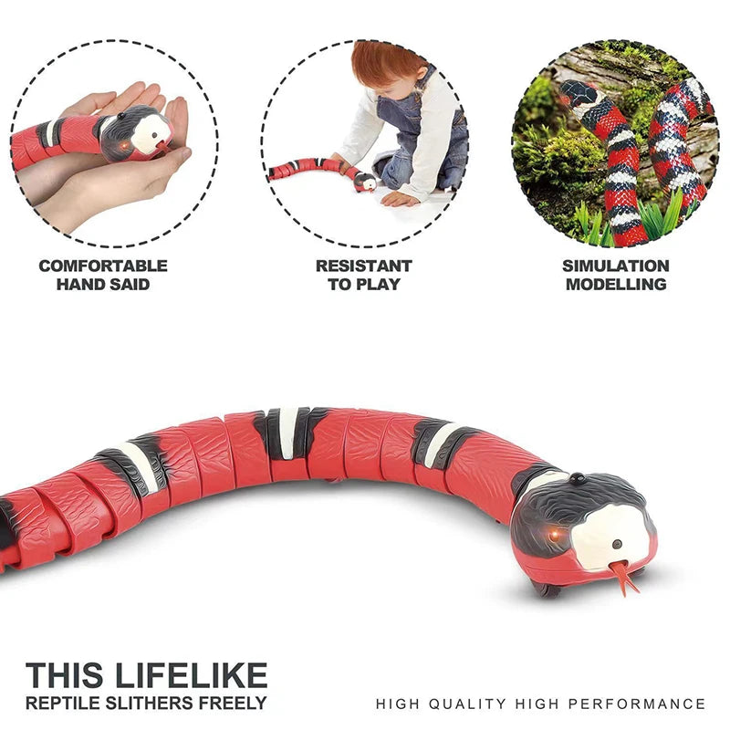 Automatic smart sensing snake cat toy interactive hunting game.