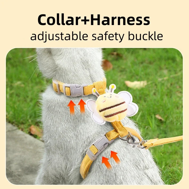 Comfortable double-layer cat harness for safe walks