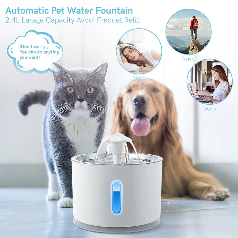 Best stainless steel cat water fountain with triple filtration system.