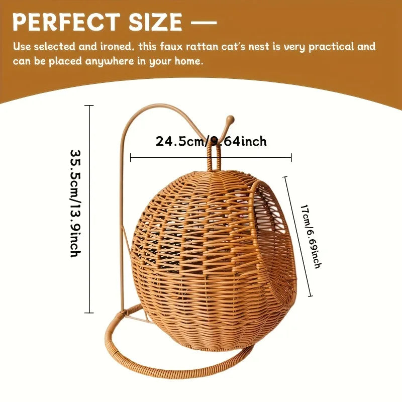 Indestructible chew-proof hammock bed for cats and small dogs.