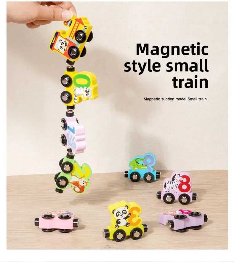Compatible wooden train track toy for creative and educational play.
