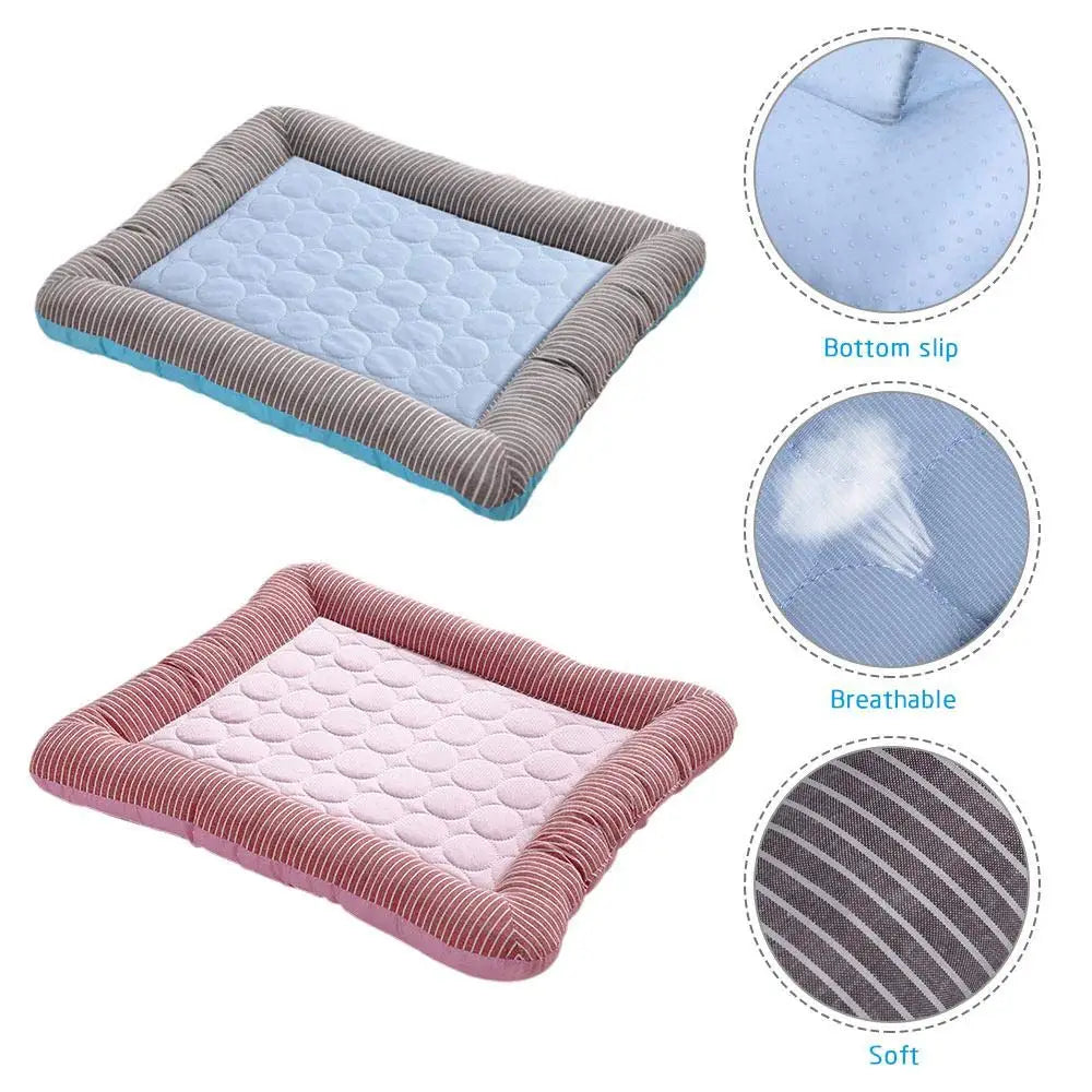 Soft ice silk pet mat for anxiety relief during hot weather