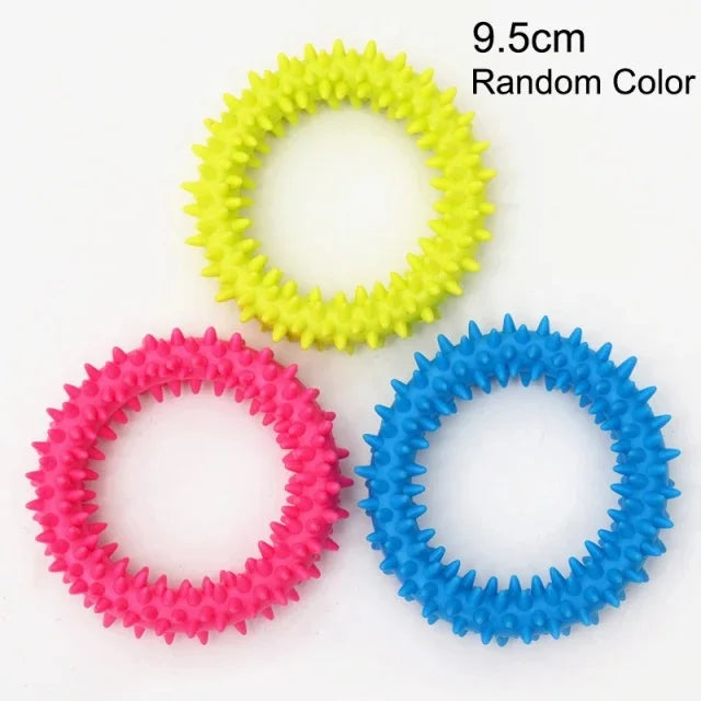 Textured dental care dog chew toy for plaque and tartar reduction