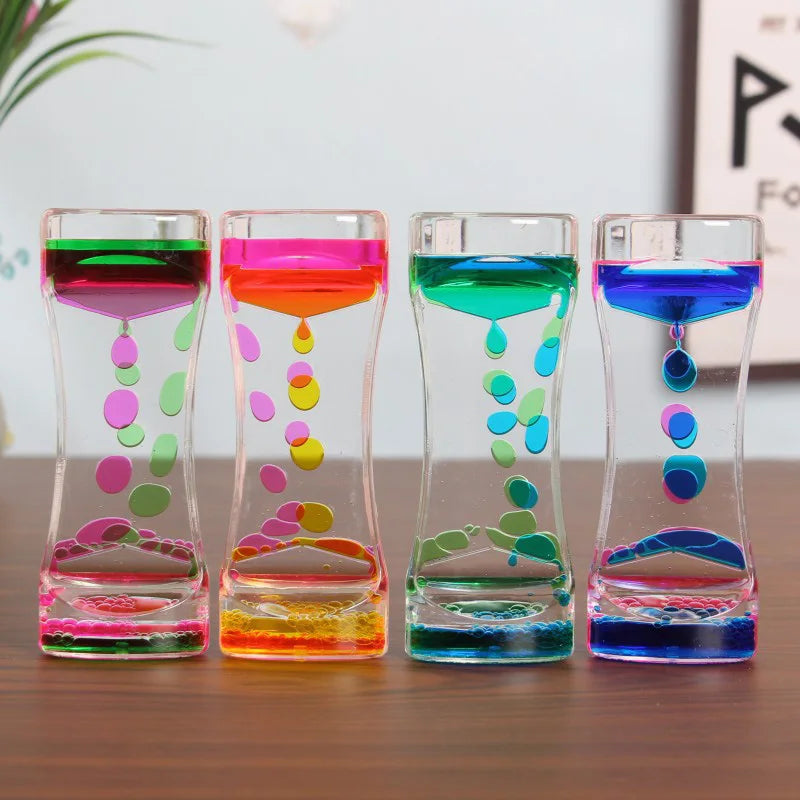 Liquid motion bubbler timer sensory toy
