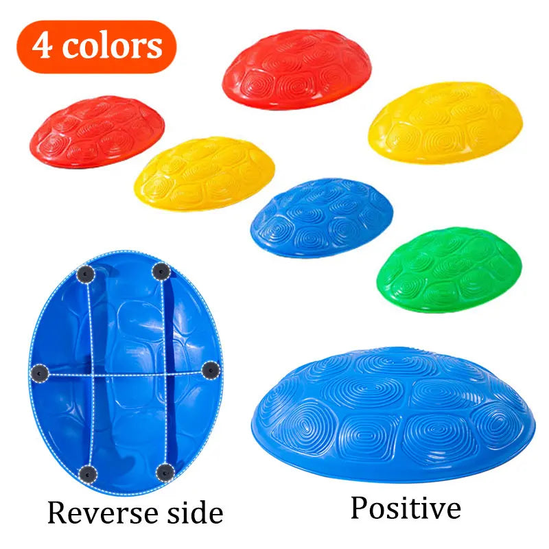 Kids outdoor motor skills training with Montessori balance stones.