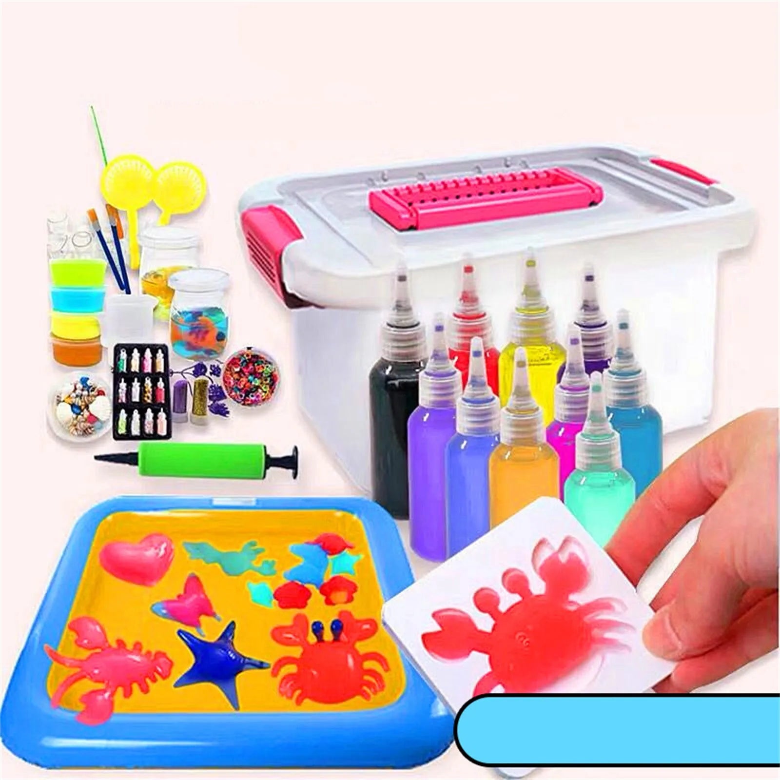 DIY Fairy Magic Water Elf kit for kids with 3D aqua gel mold toys.