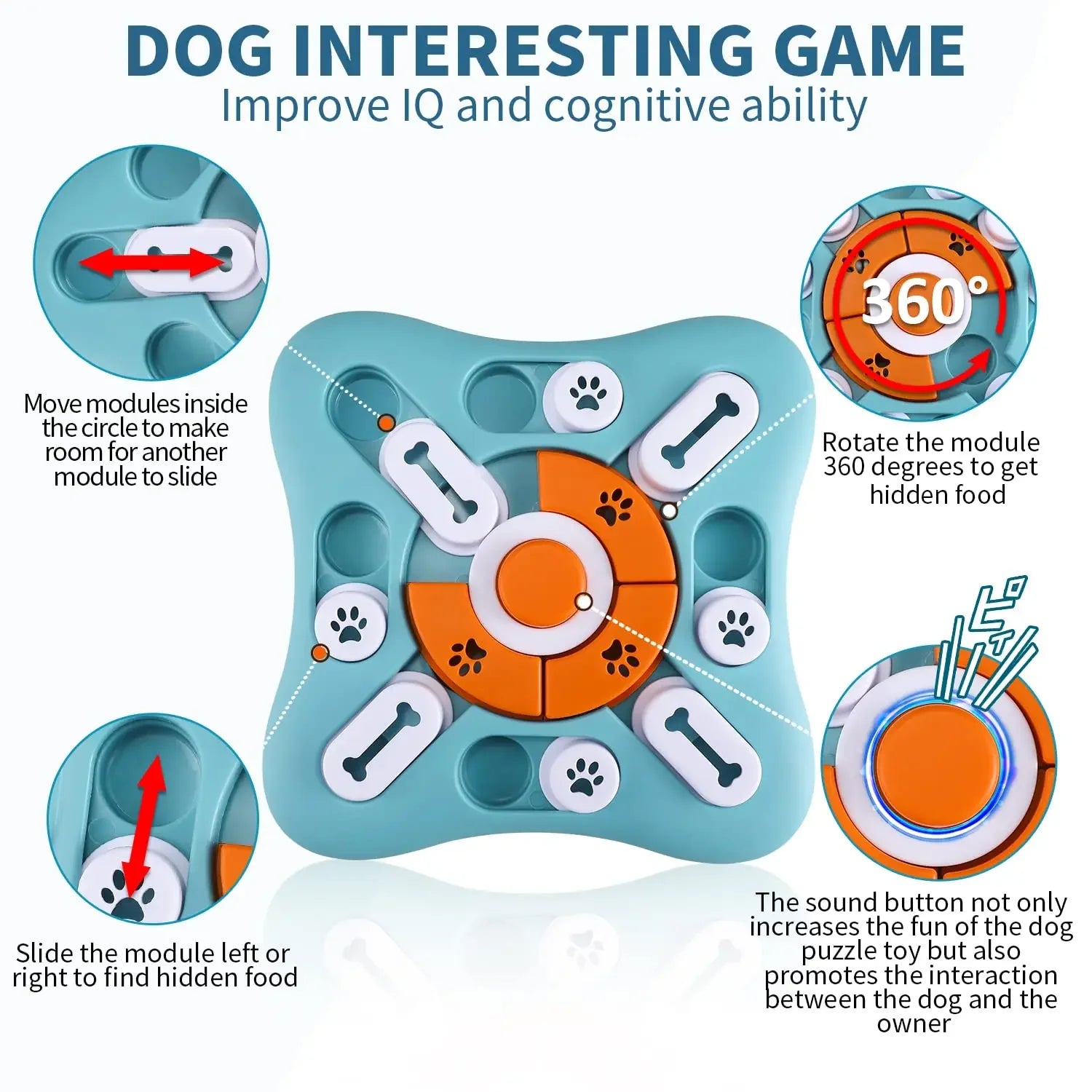 Dog IQ training toy for slow feeding and boredom busting playtime
