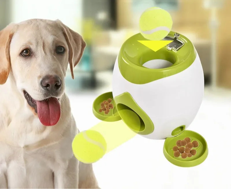 Dog puzzle feeder toy with tennis balls for slow feeding and enrichment