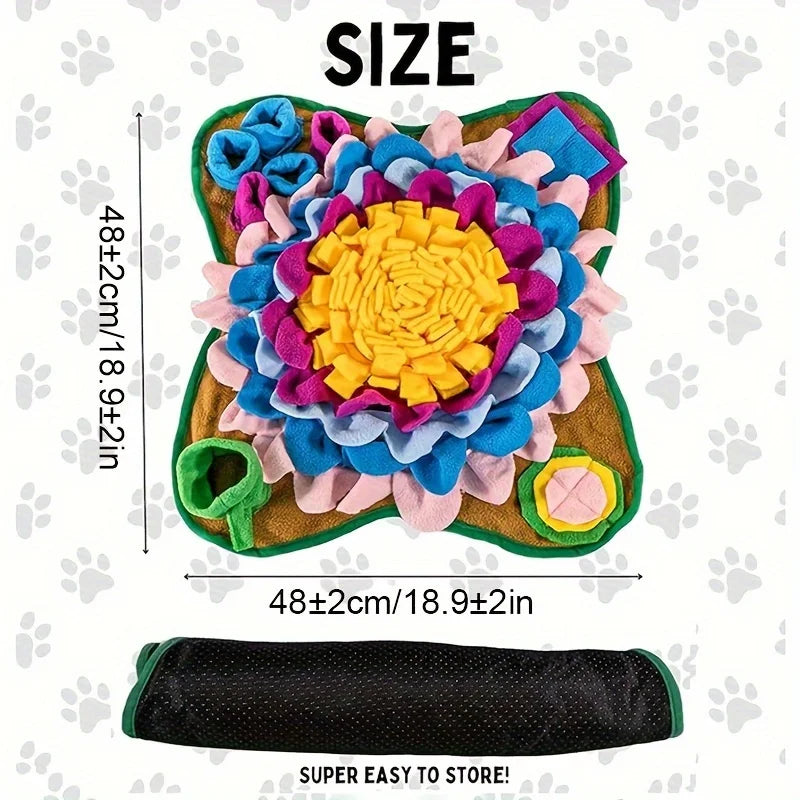 Educational sniffing blanket for slow feeding and pet entertainment