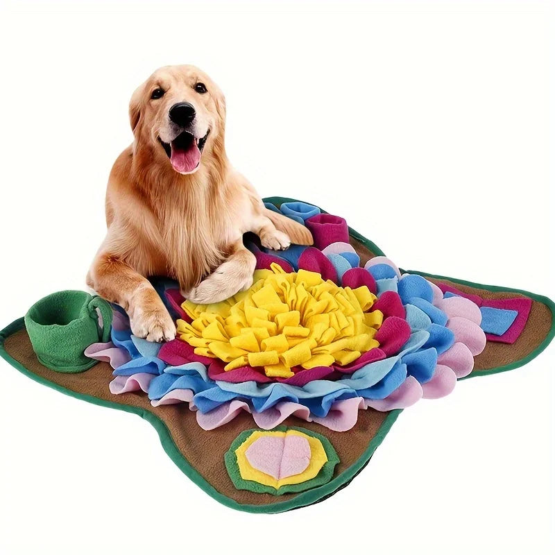 Bite-resistant dog sniffing mat promoting mental stimulation