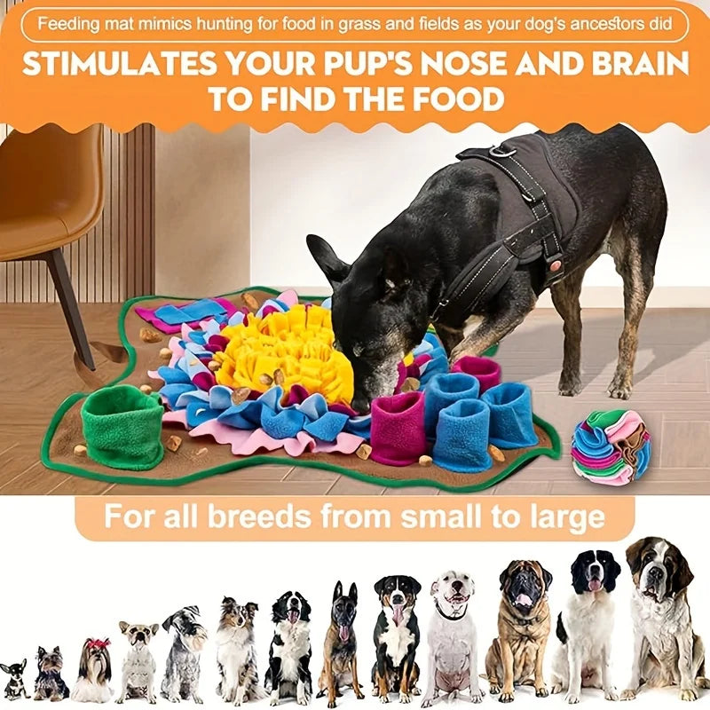 Slow feeding training mat for dogs and cats with stress relief design
