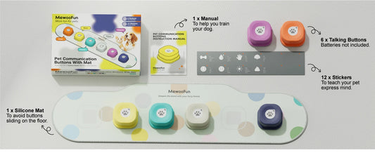 Dog talking buttons voice recording training toy with non-slip mat