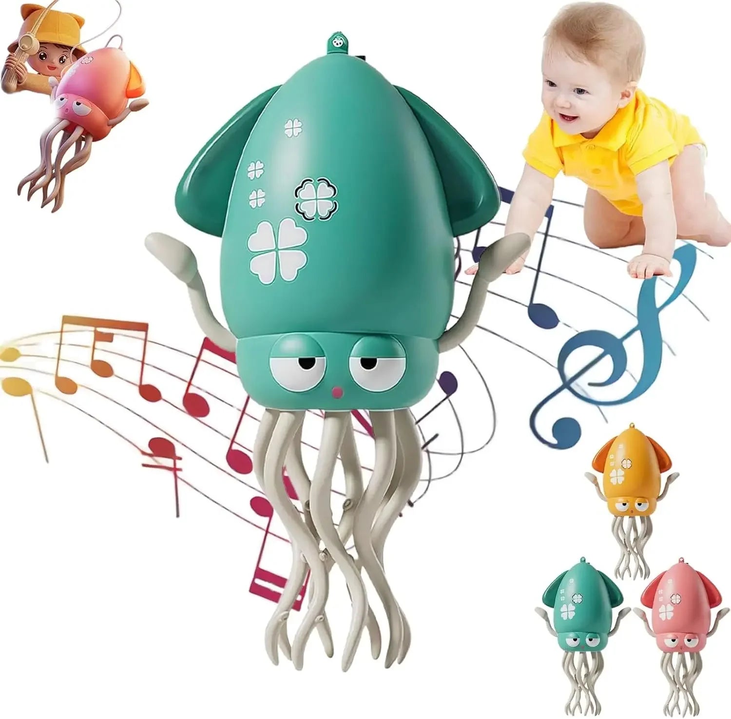 Early education toy with animal sounds and dancing movement for toddler development.