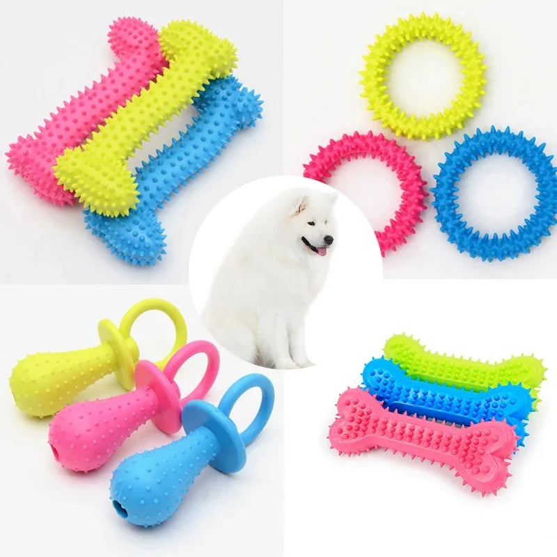 Eco rubber dog chew toy for dental health and strong chewers
