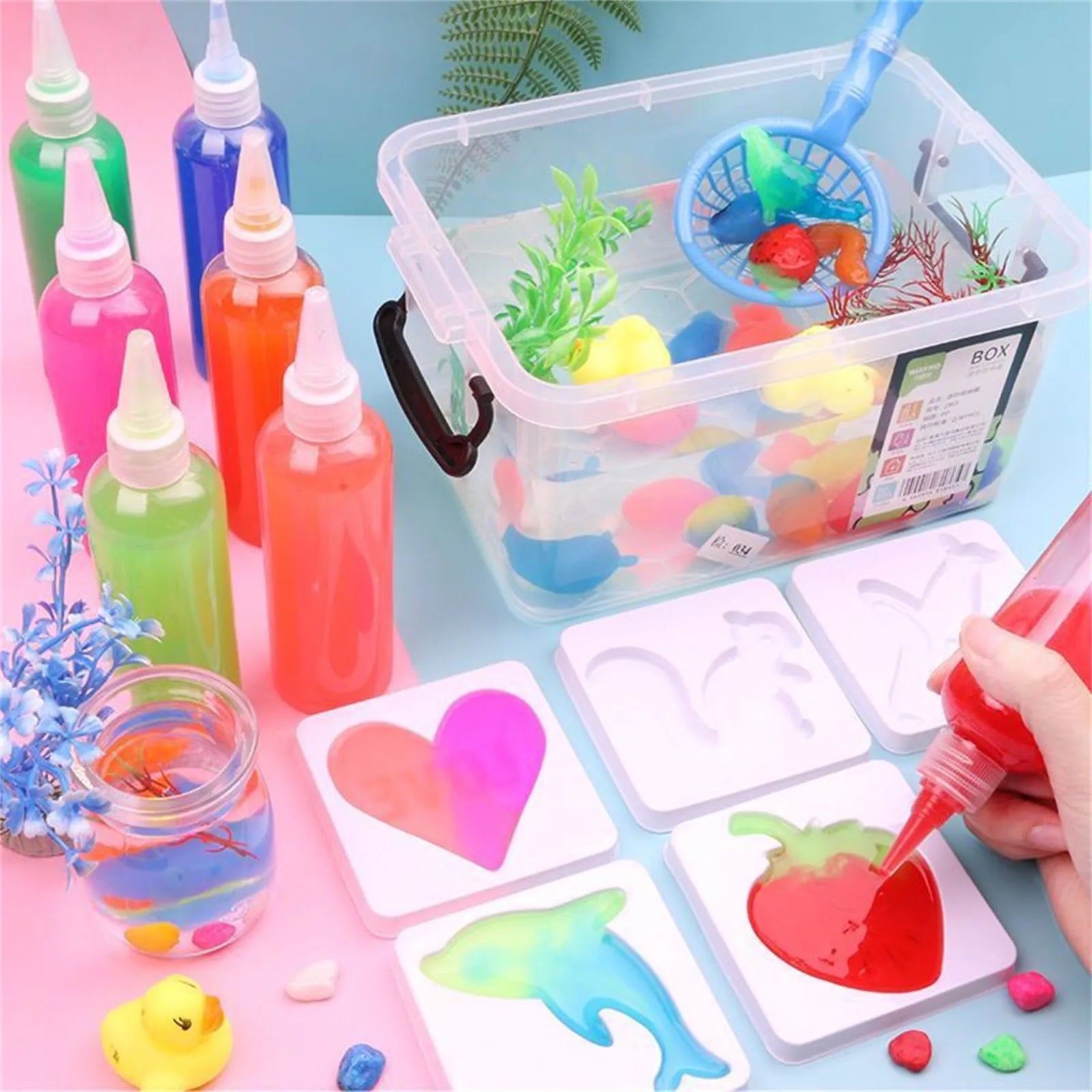 Educational gel mold craft toy for kids to create magical ocean fairy friends.