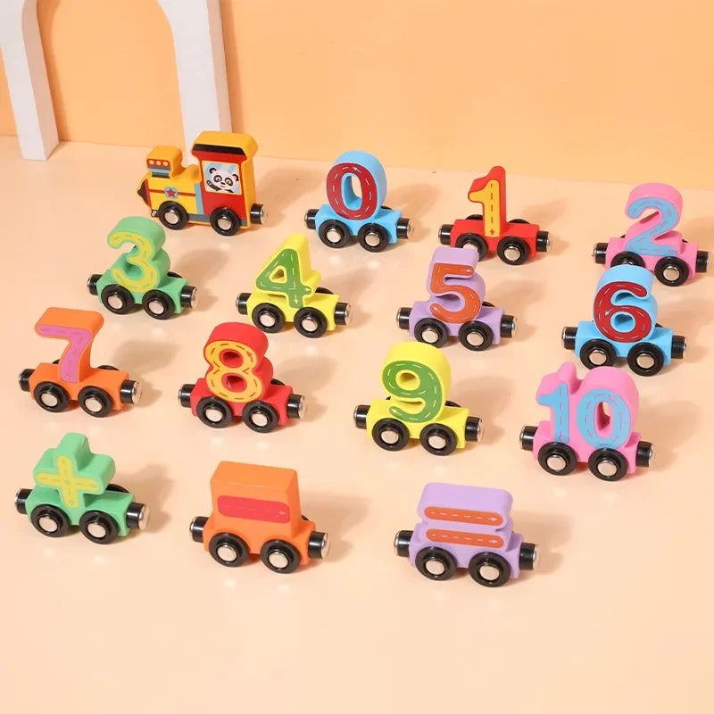 Educational wooden train track toy for early childhood brain development.