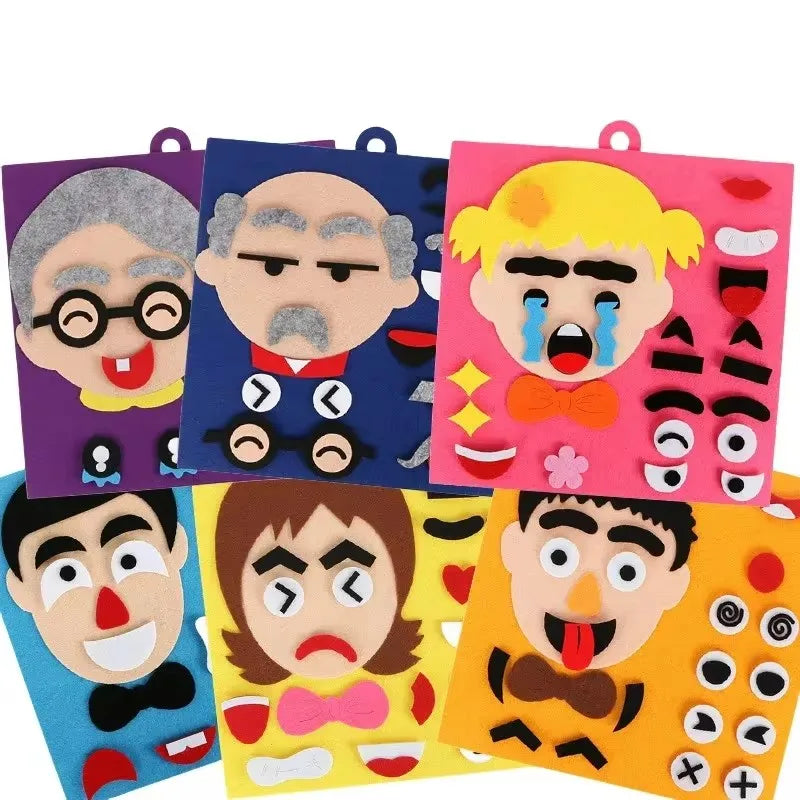 Emotion Puzzle Sensory Toy with diverse facial pieces for kids' learning