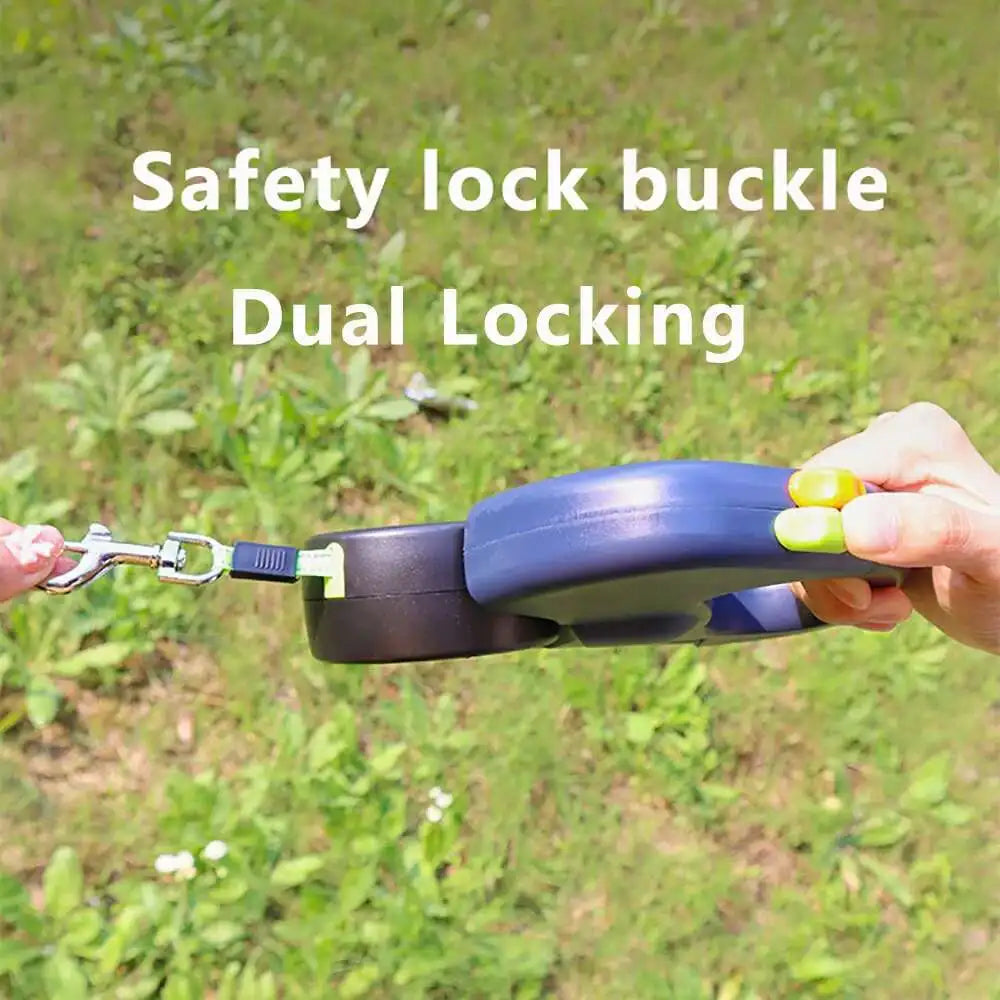 Ergonomic dual retractable leash with waste bag holder