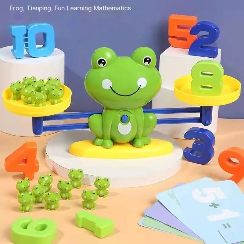 Frog balance abacus scale for early math skills