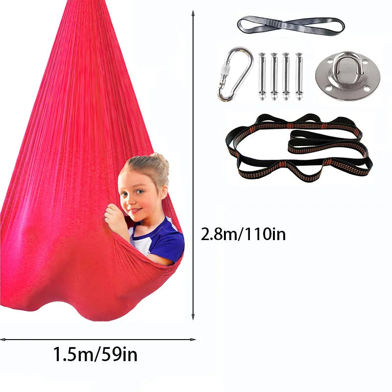 Therapeutic cocoon swing providing deep pressure and movement for sensory integration