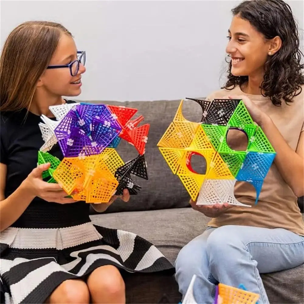 Hyperbolic geometry construction toy for kids to build creative STEM shapes.
