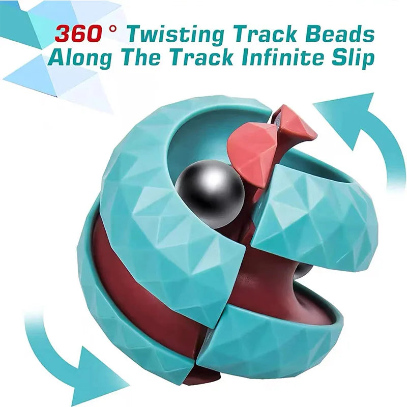 magnetic orbit track toy on desk next to school supplies