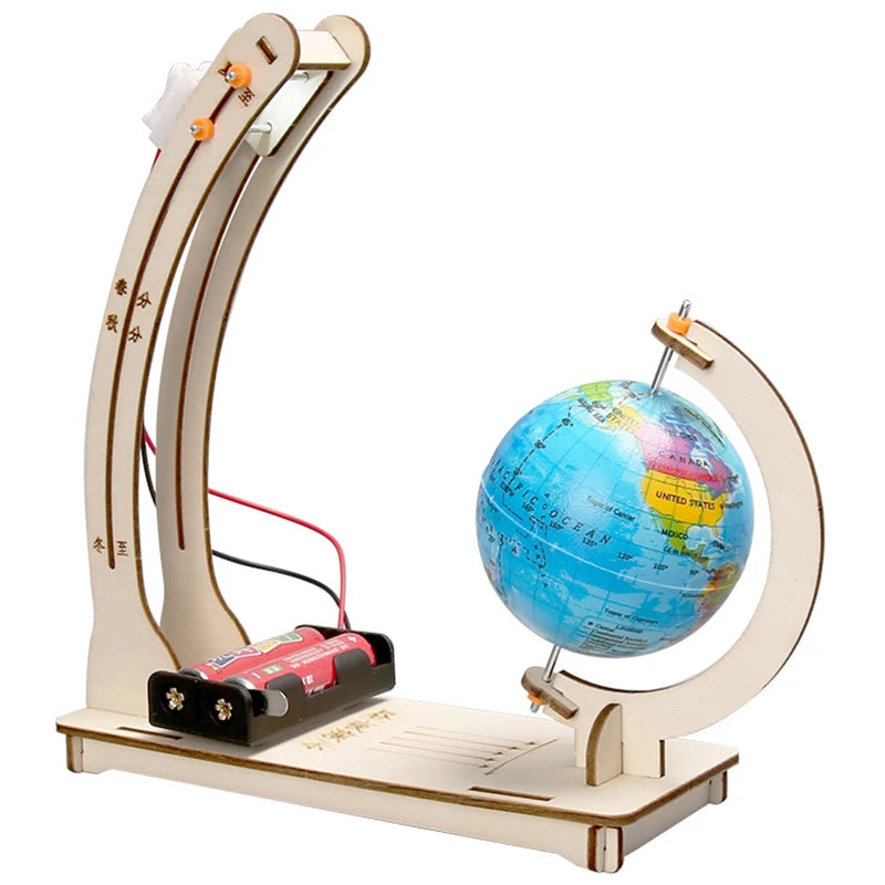 BrightOrbit day-night globe lit with LED lamp for STEM classroom activity