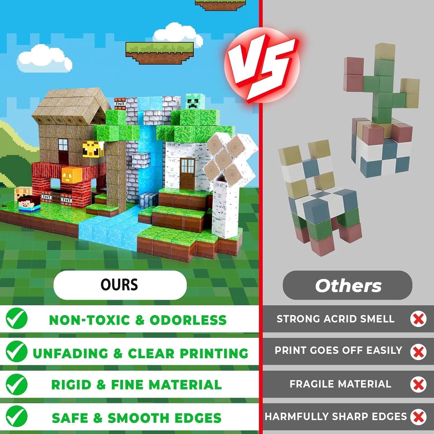 Colorful magnetic tiles construction toy for children’s creativity and hands-on learning. us vs them comparison