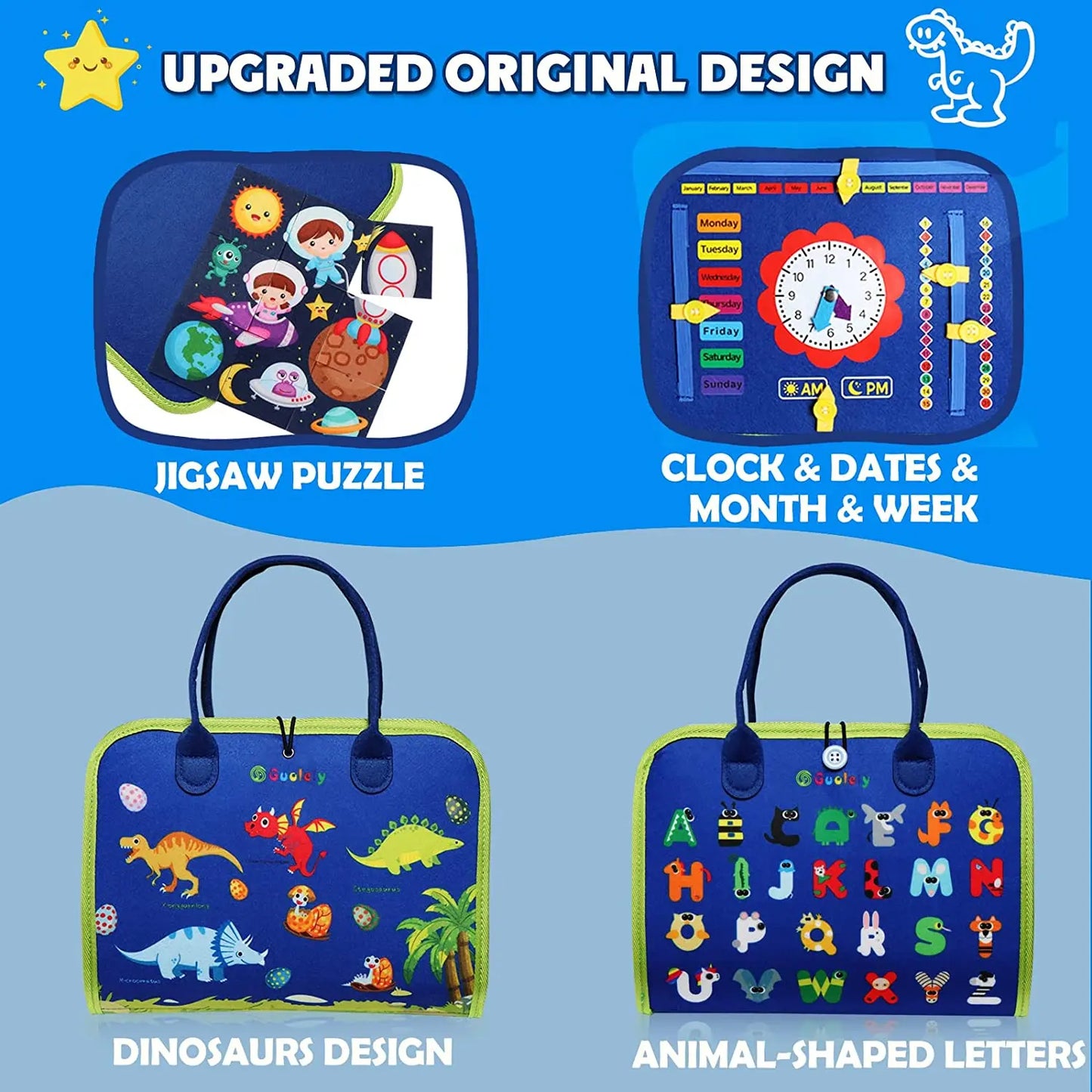 Lightweight, durable busy board designed for neurodivergent toddlers aged 1 to 4 years.