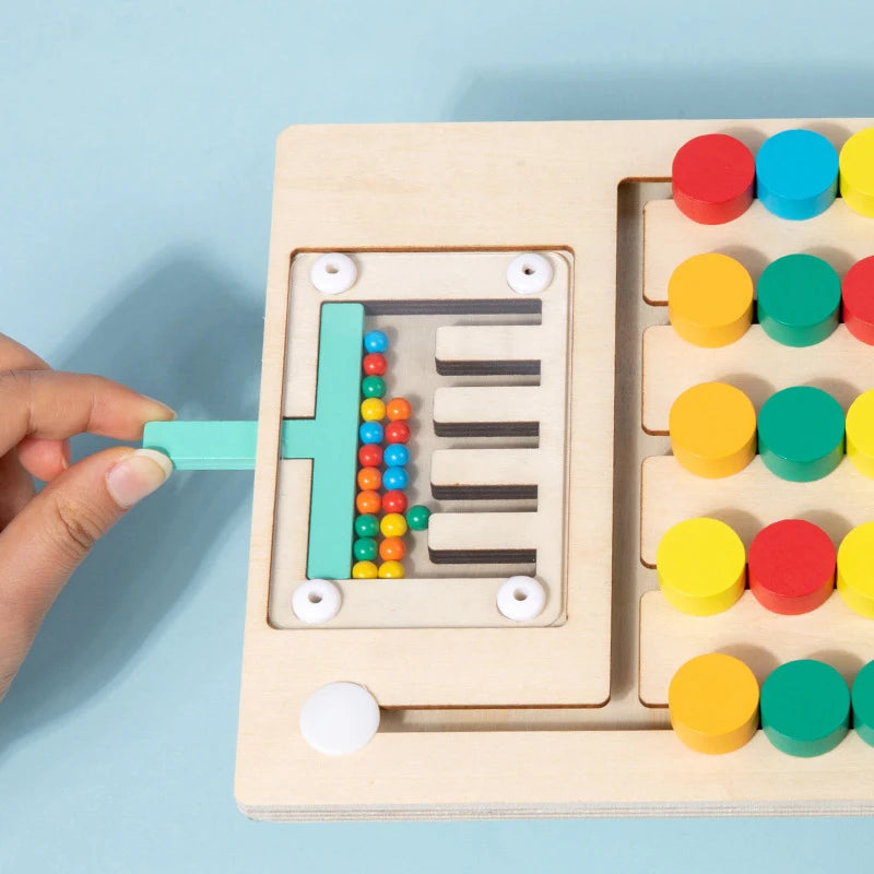 colored pegs as part of cognitive therapy using a wooden matching toy