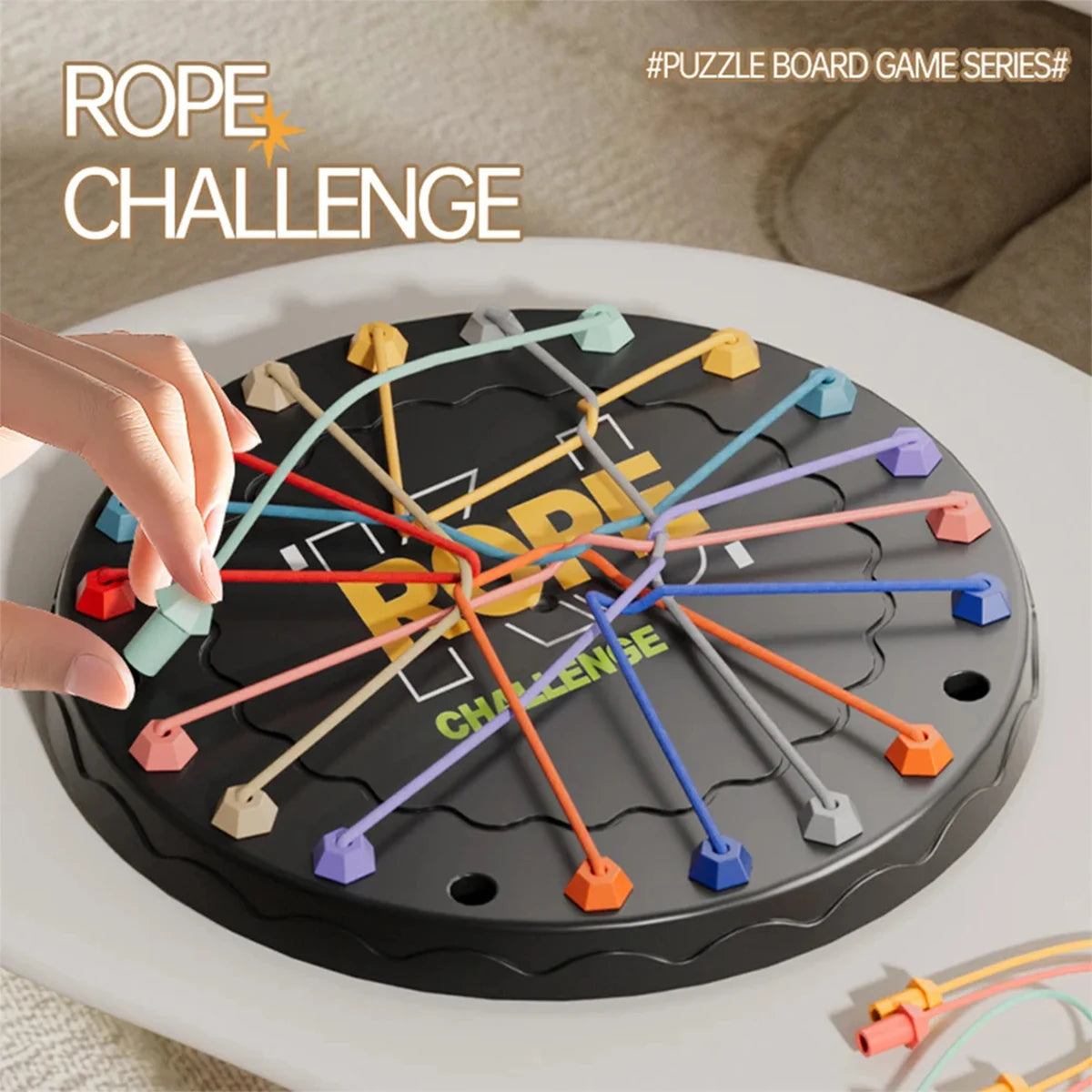 Fun rope challenge toy for parent-child interaction and family bonding.