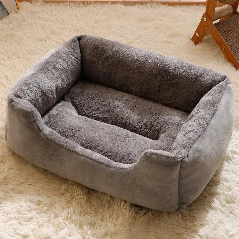 Stylish plush cat bed basket that blends with modern home décor