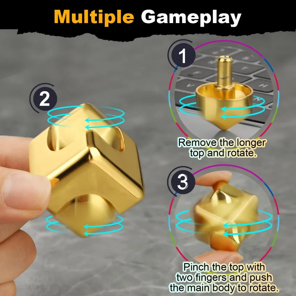 Premium metal fidget cube for sensory relief and calming motion.