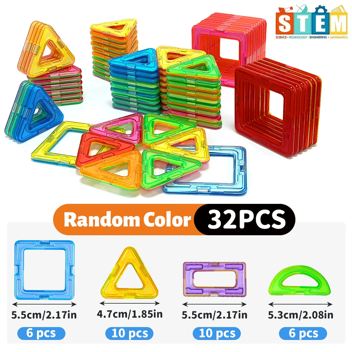 Colourful magnetic building blocks for creative STEM learning