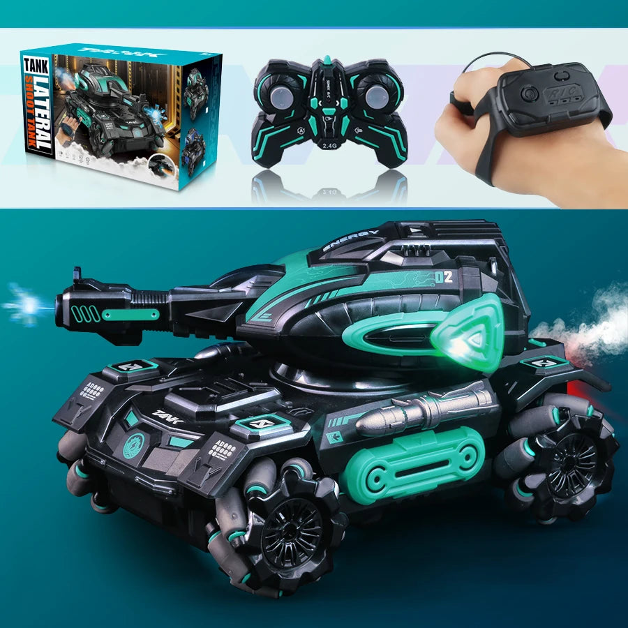 RC stunt car with 360 spin and water spray feature