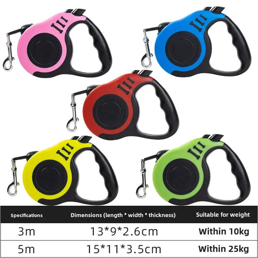 Retractable dog leash for large and small dogs with quick-lock brake