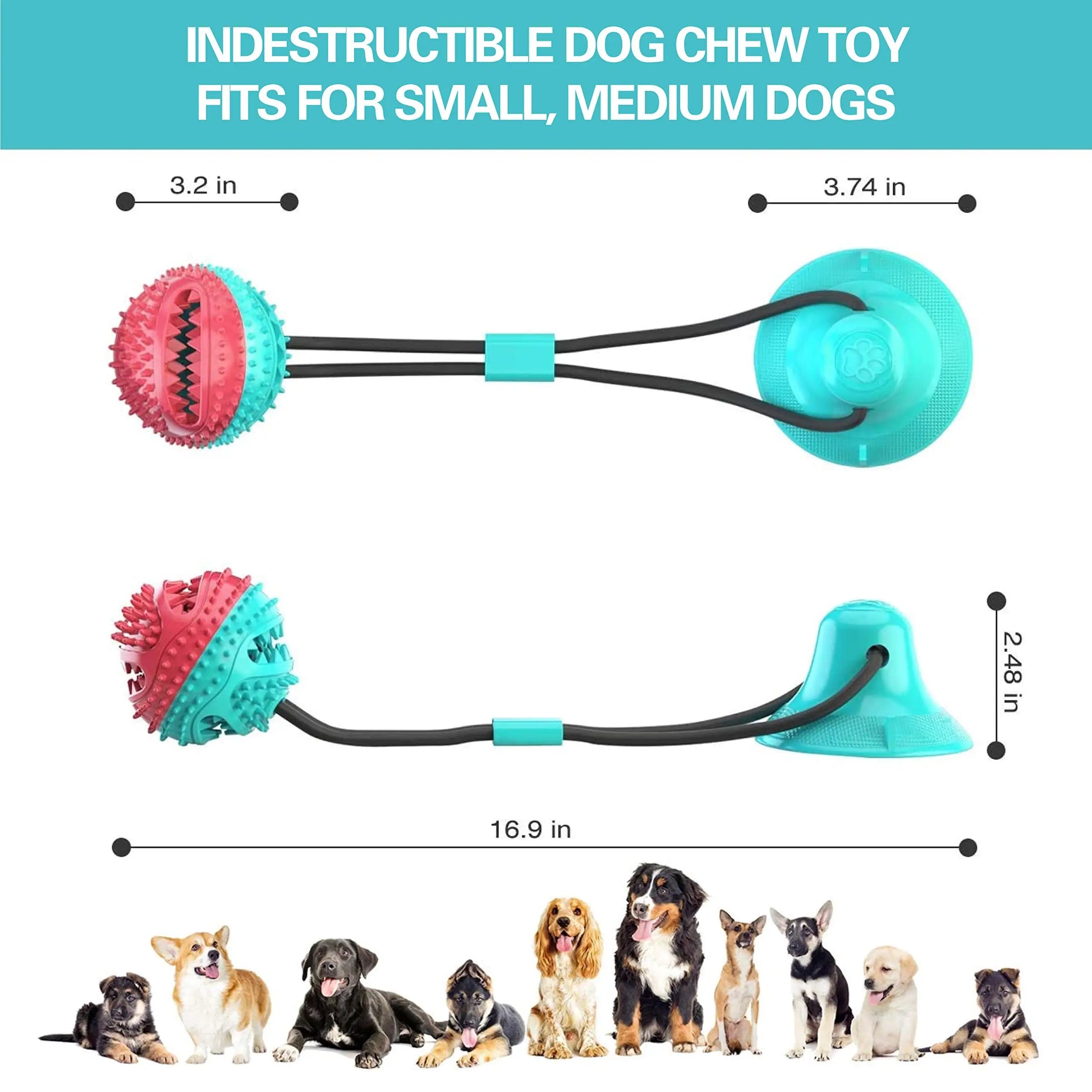 Dog rope toy with ultra-strong suction base for independent play