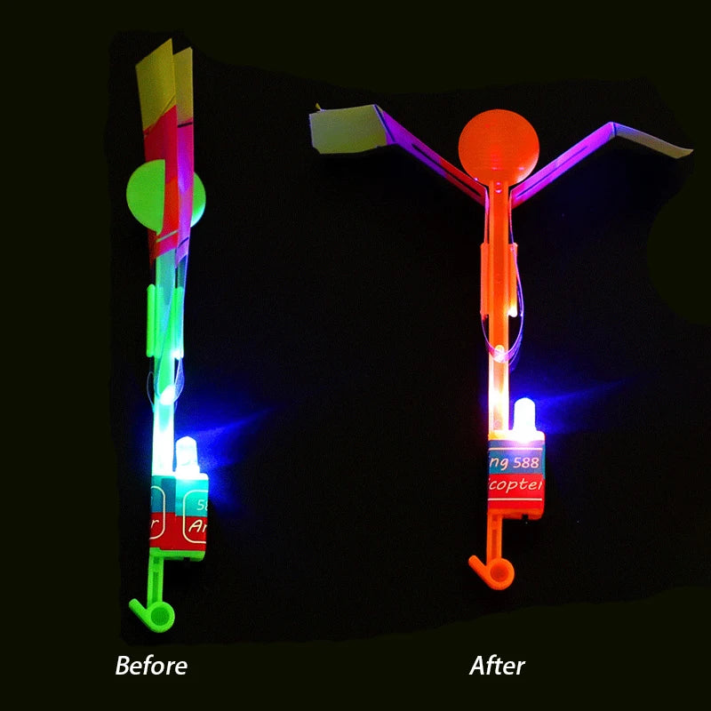 Rubber band flying toy for backyard parties and outdoor games