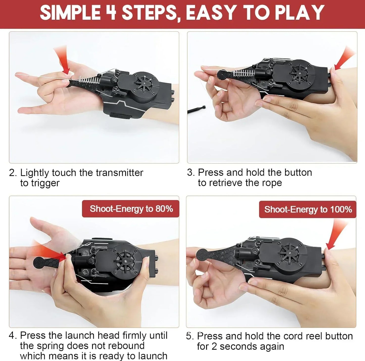 Safe foam refill web shooter toy for kids roleplaymechanism