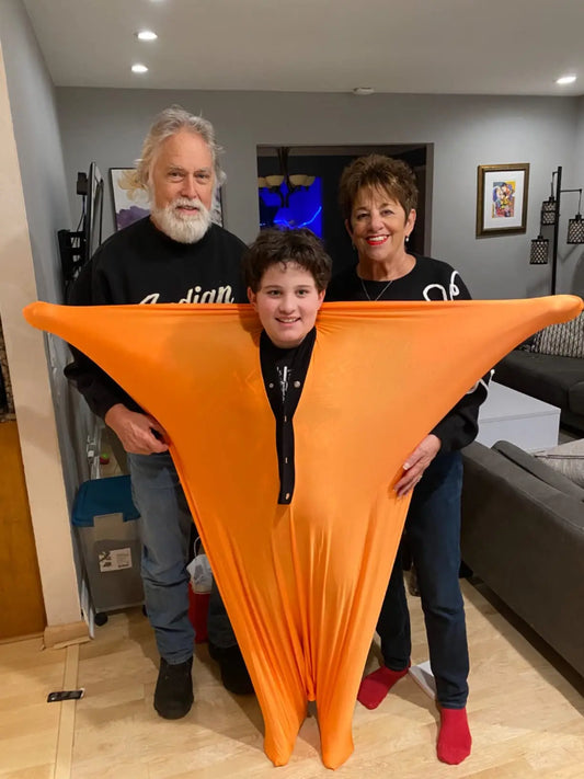 Sensory body sock provides deep pressure therapy for kids with autism and ADHD, helping improve sensory regulation and offering calming, soothing sensory input.